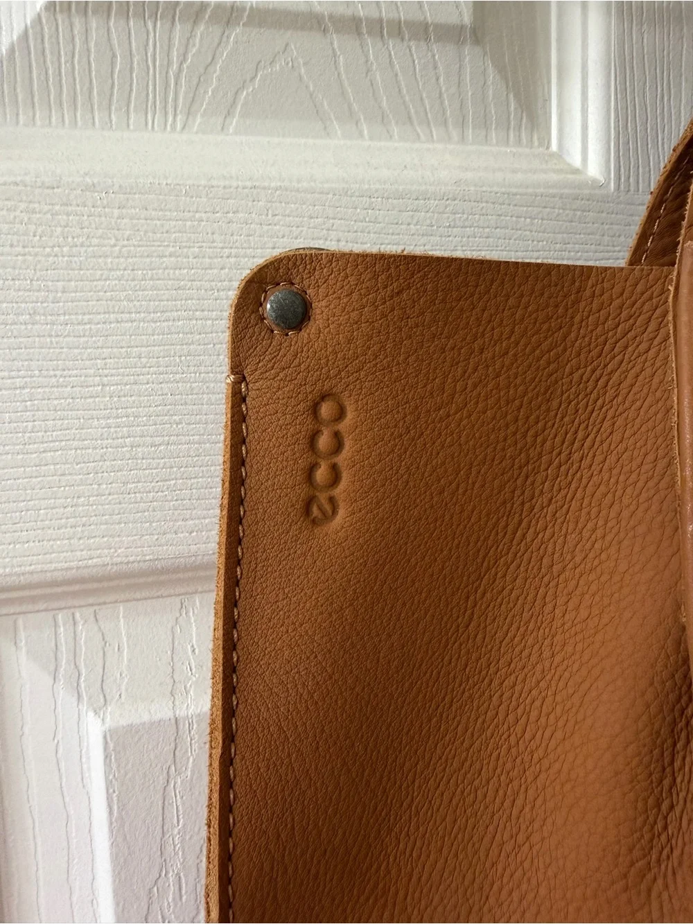 Ecco Tan Pebbled Leather Tote